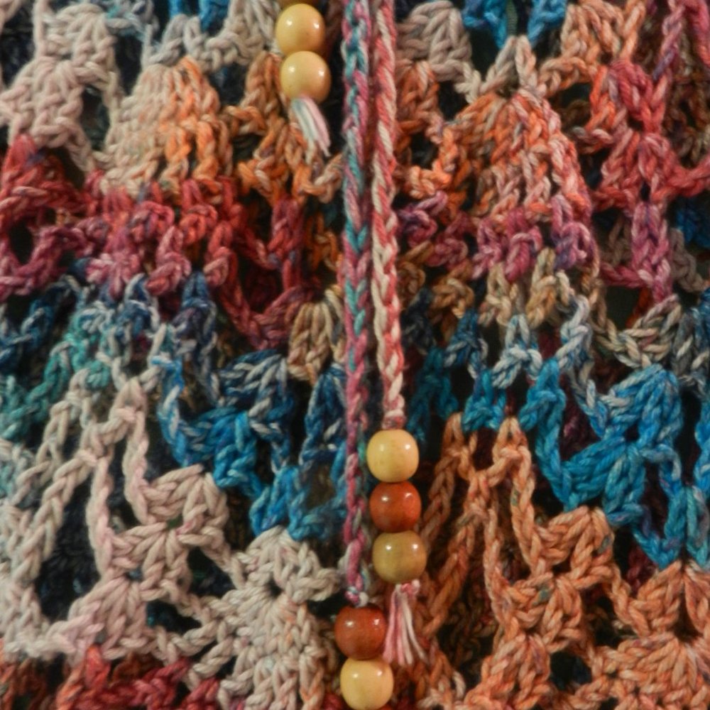 OOAK crochet boho mermaid skirt swim coverup custom handcrafted rose teal citrus - Picture 6 of 16